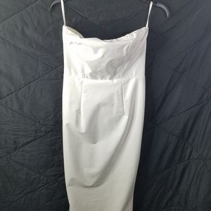Long white latex dress
